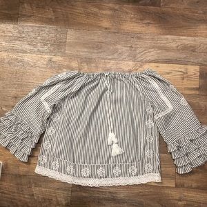 Mario Rerio Boho ruffle sleeve top